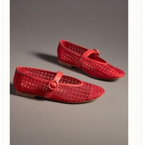 Nwt bibi lou anthropologie mesh Mary Jane Flats